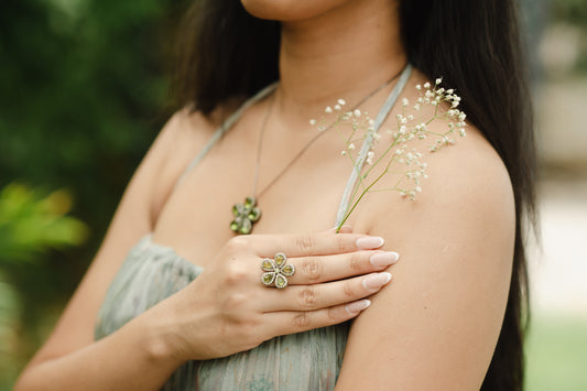 Peridot Flower Ring