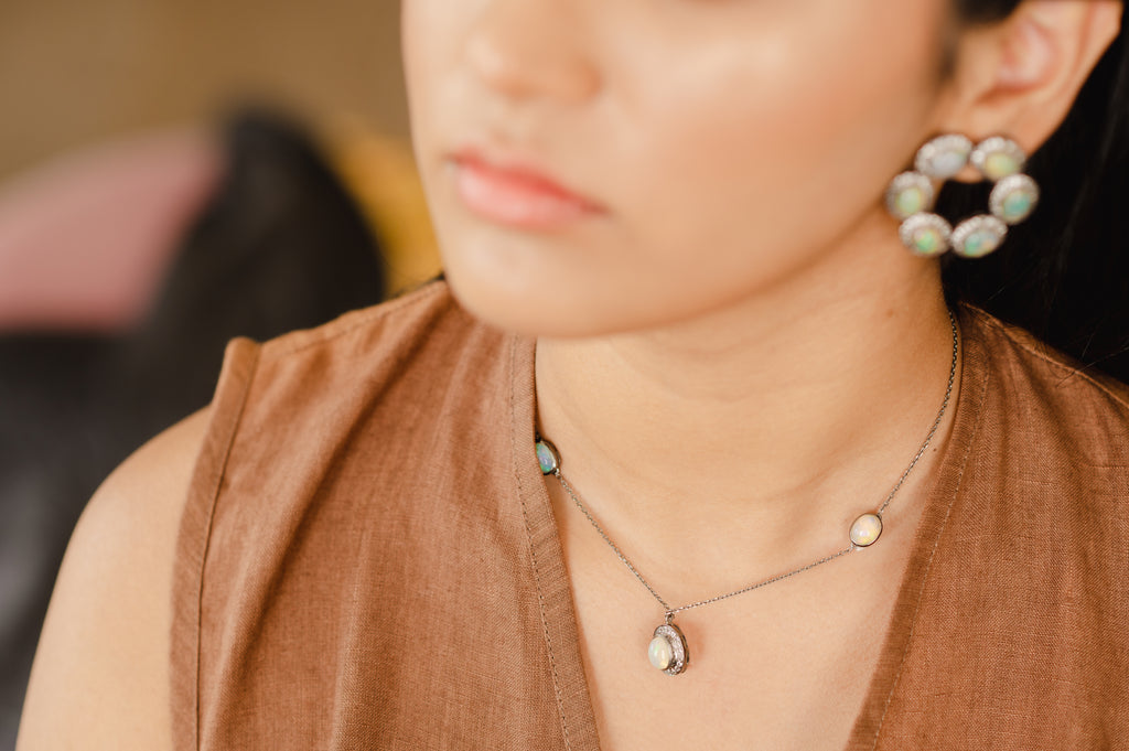 Yellow Opal Duo Necklace