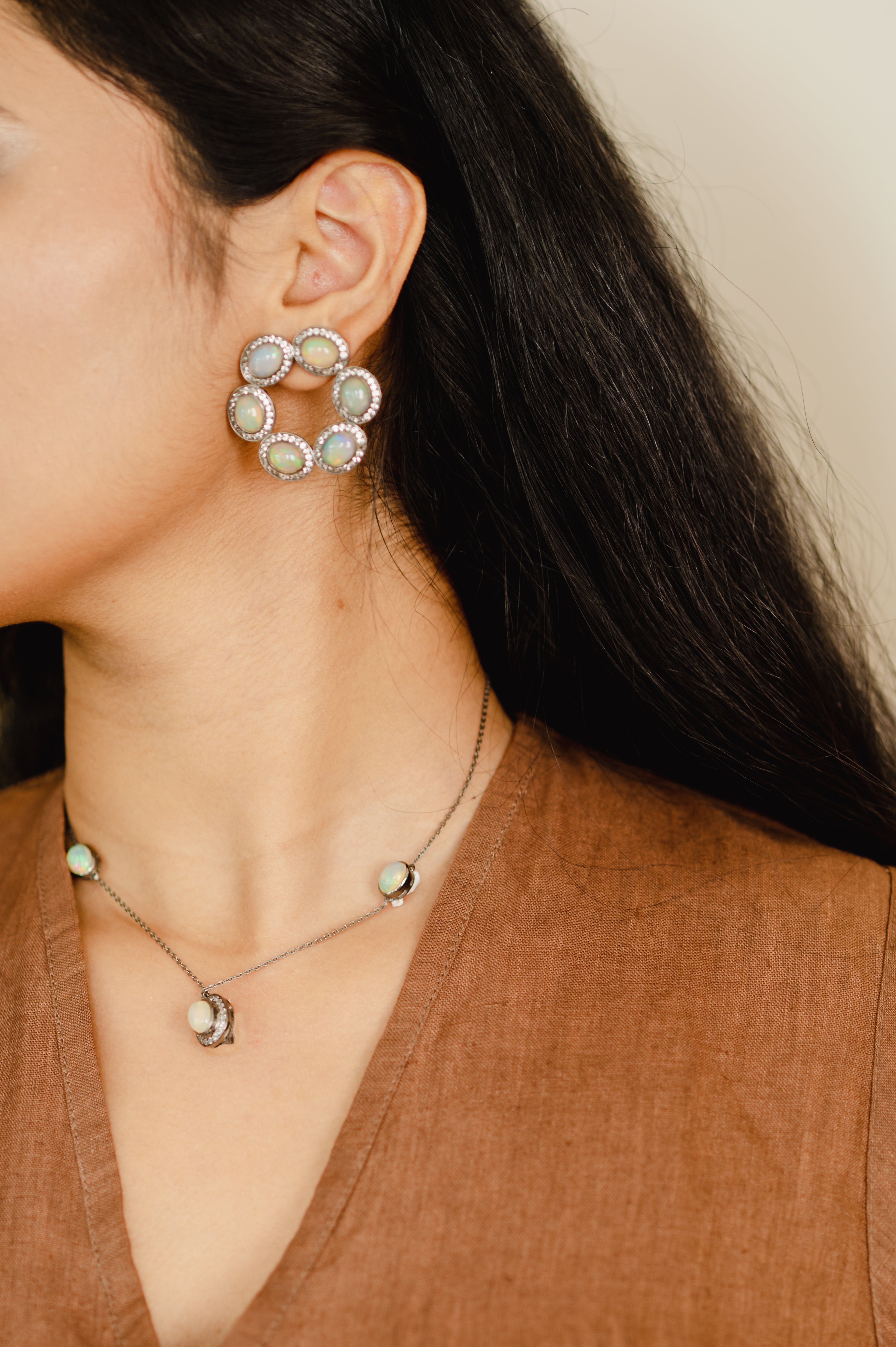 Yellow Opal Hoops