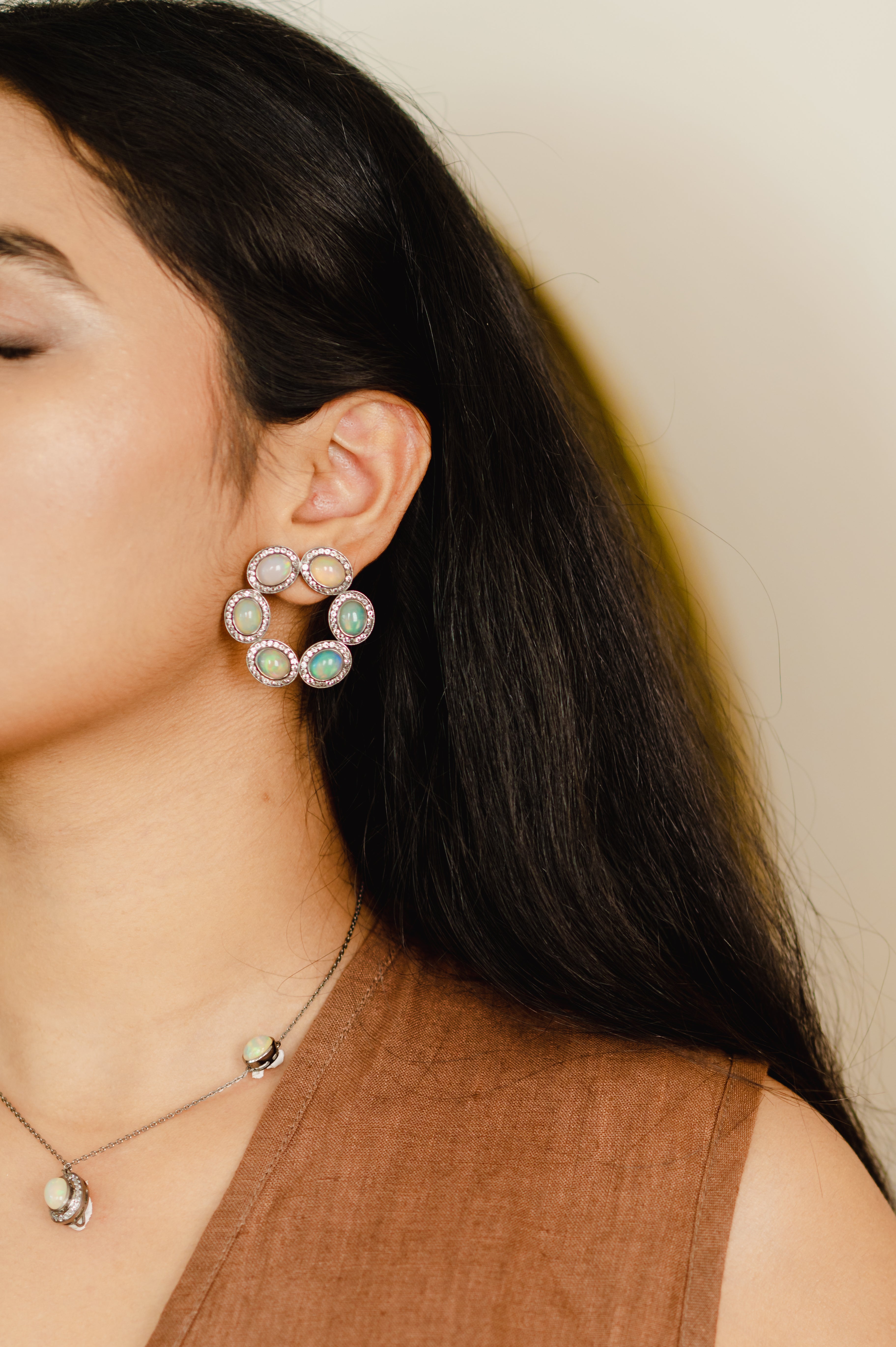 Yellow Opal Hoops